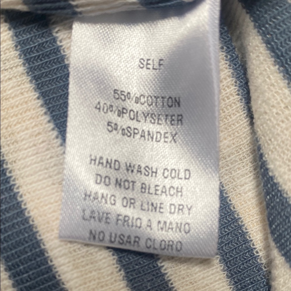 Easel Los Angeles Striped Long Sleeve Top Blue and White  Sz M - Picture 7 of 8